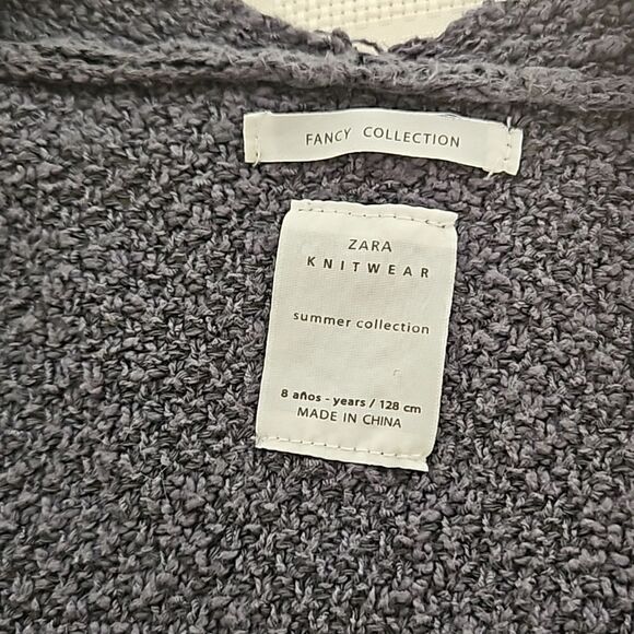 Zara Girl's Knitted Open Front Cardigan With Long Sleeves - Picture 5 of 16